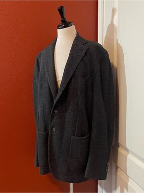 L.B.M. 1911 Men’s Herringbone Unconstructed Wool Two Button Sport Coat Blazer